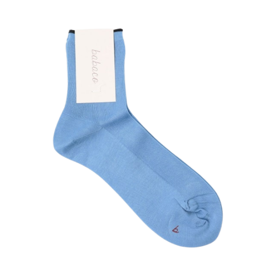 61-43-0612-501 Beams Babaco Fine Ribbed Basic Socks Blue