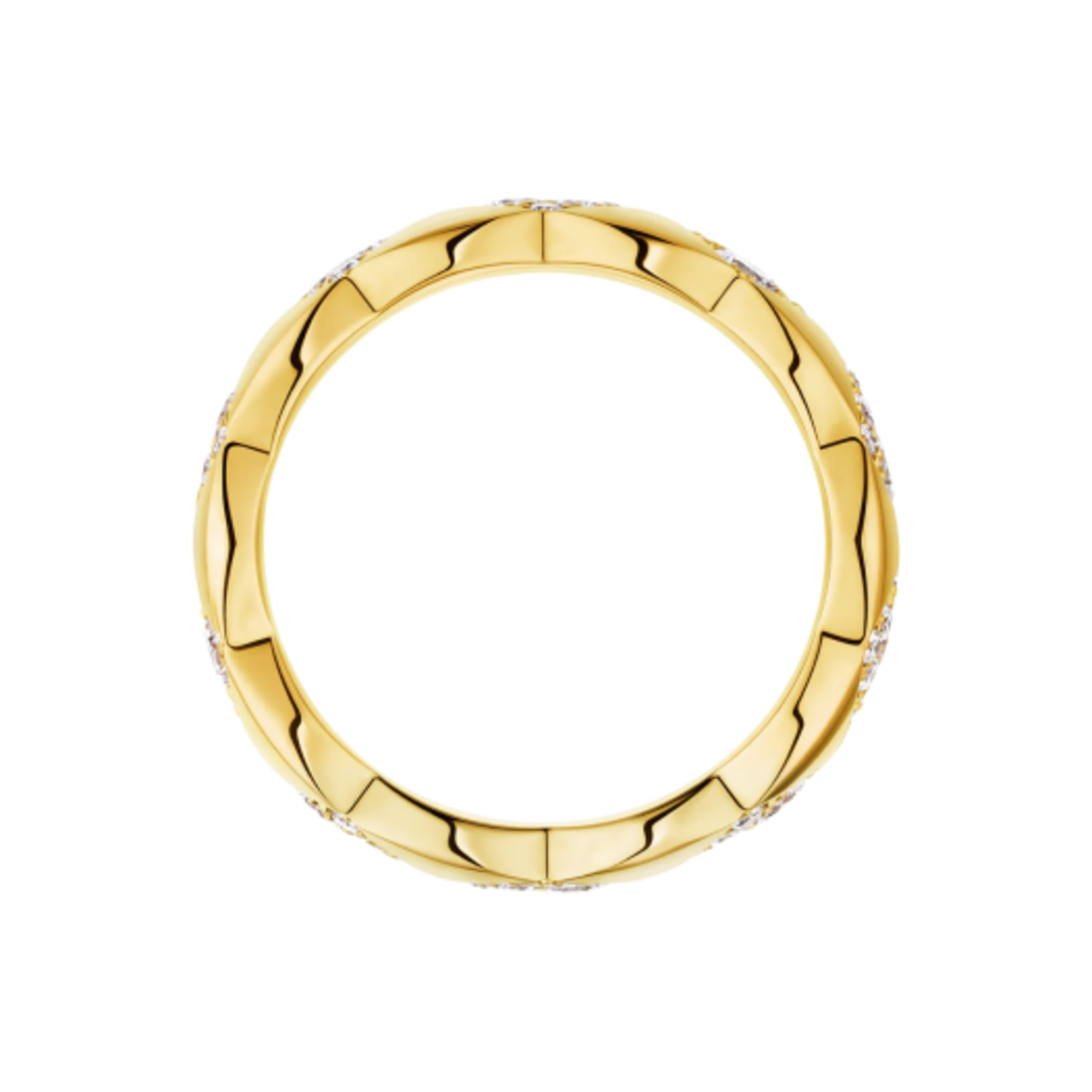 샤넬 코코 크러쉬 링 퀼티드 모티프 스몰 & 18K 옐로우 골드 다이아몬드(Chanel Coco Crush Ring Quilted Motif Small & 18K Yellow Gold Diamonds) - 3