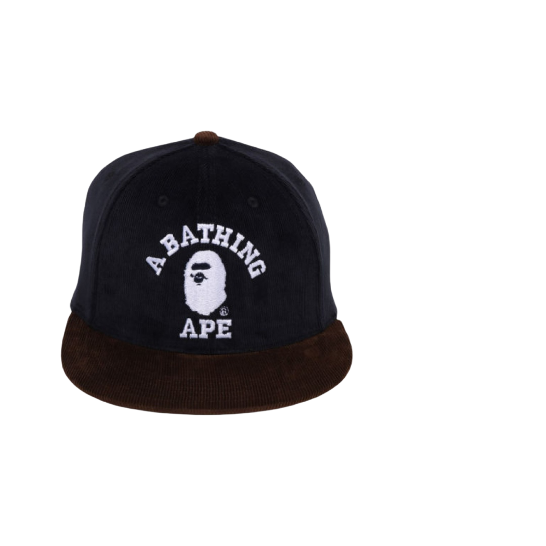 베이프 코듀로이 컬리지 스냅백 캡 네이비 블루(BAPE Corduroy College Snapback Cap Navy Blue) - 1