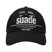 Suade Mixed Logo Ball Cap Black