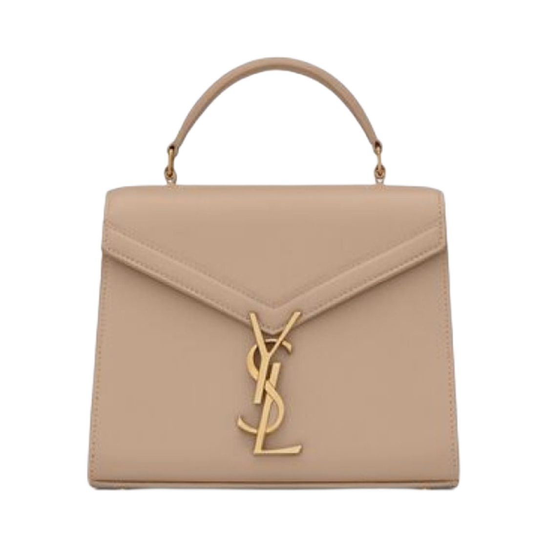 생로랑 카산드라 미니 탑 핸들 백 그레인 드 뿌드르 엠보스 레더 다크 베이지(Saint Laurent Cassandra Mini Top Handle Bag In Grain De Poudre Embossed Leather Dark Beige) - 1