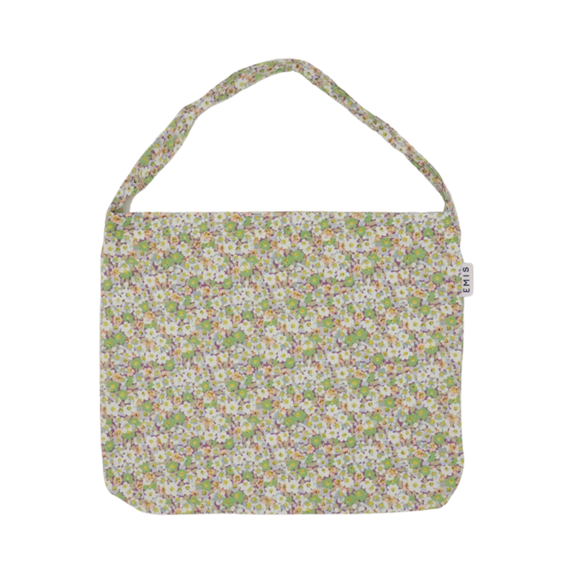이미스 파스텔 플라워 코듀로이 에코백 옐로우 그린(Emis Pastel Flower Corduroy Eco Bag Yellow Green)