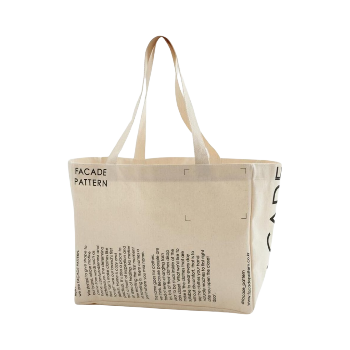 파사드 패턴 파사드 캔버스백 에크루(Facade Pattern Facade Canvas Bag Ecru)