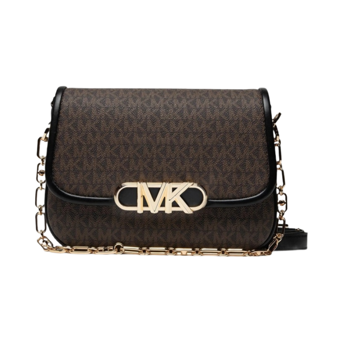 마이클 코어스 파커 미디움 로고 메신저백 블랙 브라운(Michael Kors Parker Medium Logo Messenger Bag Black Brown) - 1