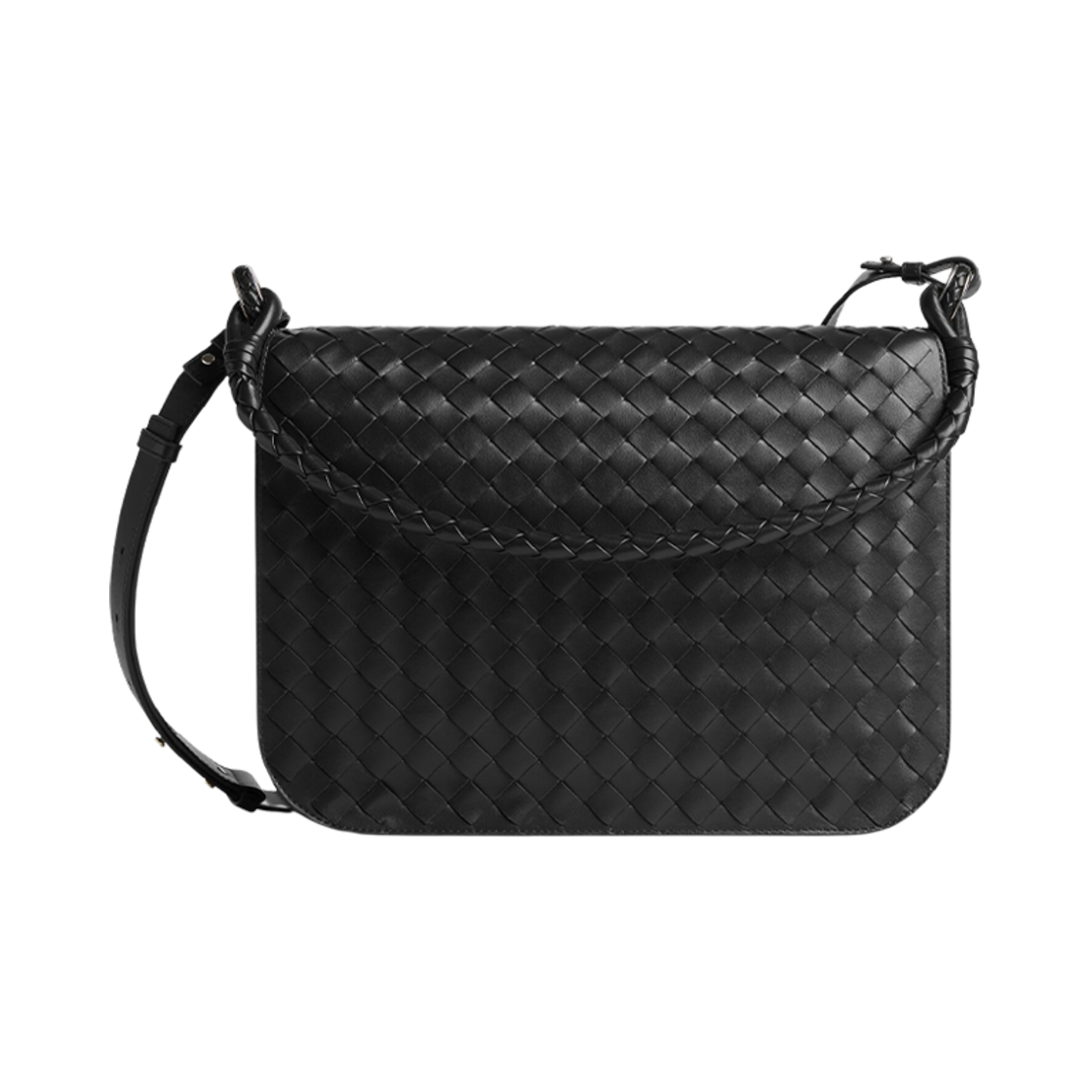795074V2HL11208 Bottega Veneta Swing Messenger Bag Black