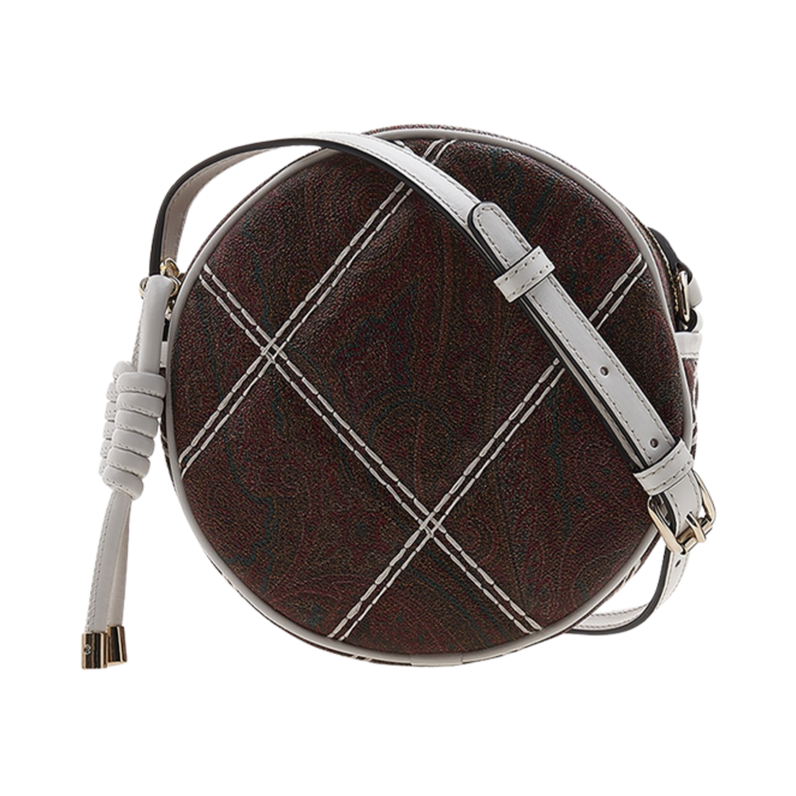 1N8127656600 Etro Paisley Quilting Round Crossbody Bag Brown