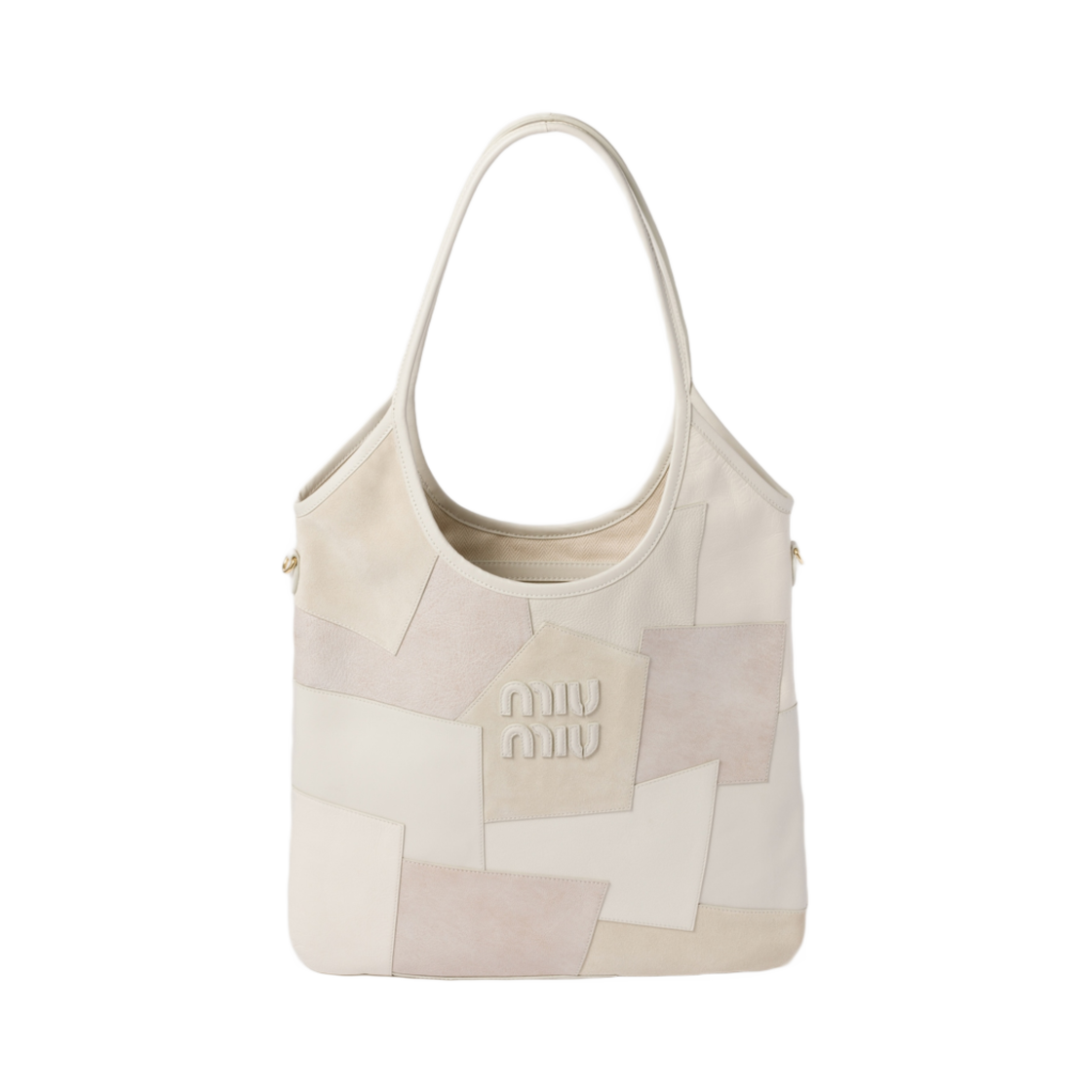 미우 미우 아이비 레더 패치워크 백 초크 화이트(Miu Miu Ivy Leather Patchwork Bag Chalk White) - 1