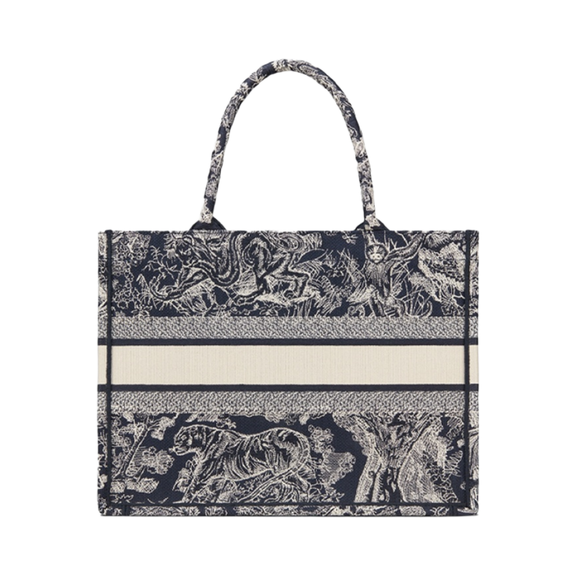 디올 미디움 북 토트백 블루 에크루 리버스(Dior Medium Book Tote Blue Ecru Reverse) - 3