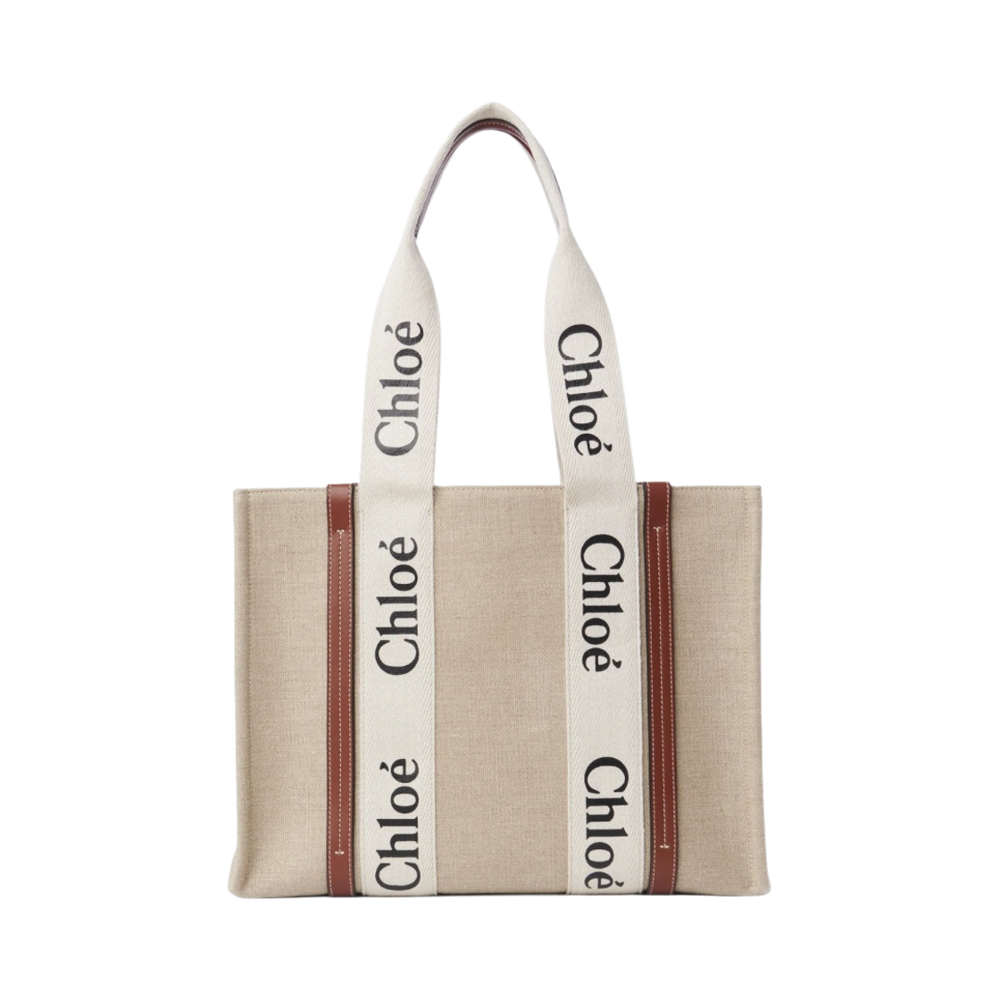 끌로에 우디 미디움 토트백 화이트 브라운(Chloe Woody Medium Tote Bag White Brown)