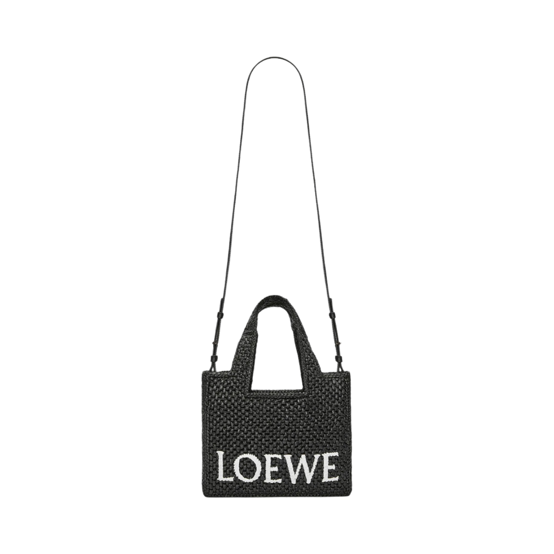 로에베 라피아 스몰 폰트 토트백 블랙(Loewe Small Font Tote Bag in Raffia Black) - 3