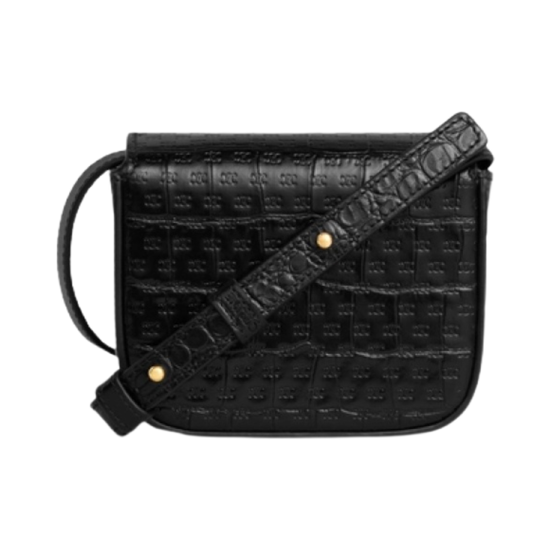 셀린느 미니 클로드 카프스킨 크로코 이펙트 엠보스 트리옹프 블랙(Celine Mini Claude in Calfskin Croco Effect Embossed Triomphe Black) - 3