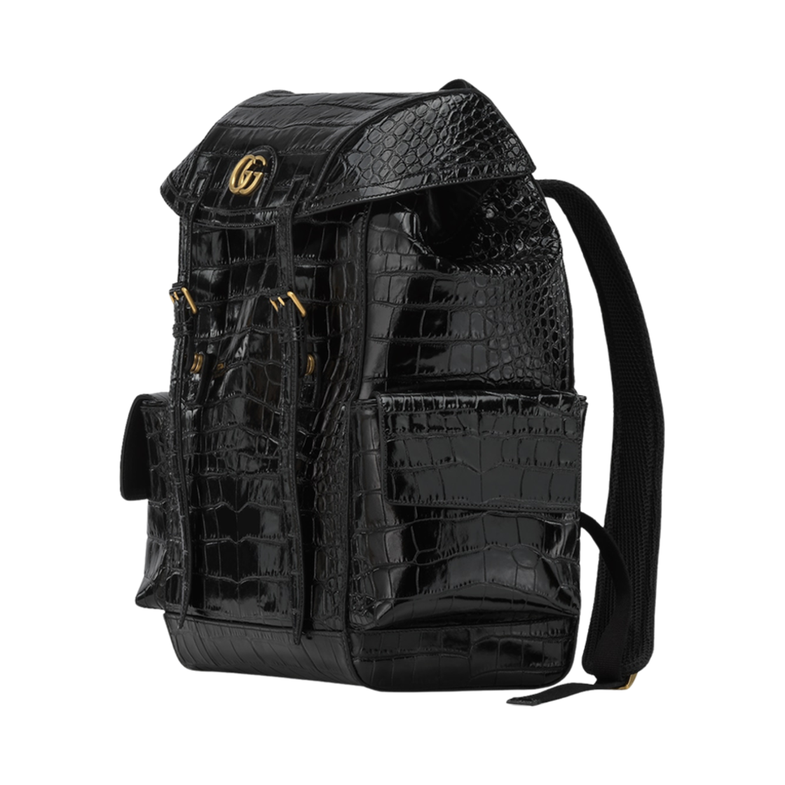 구찌 크로커다일 백팩 더블 G 블랙(Gucci Crocodile Backpack with Double G Black) - 2