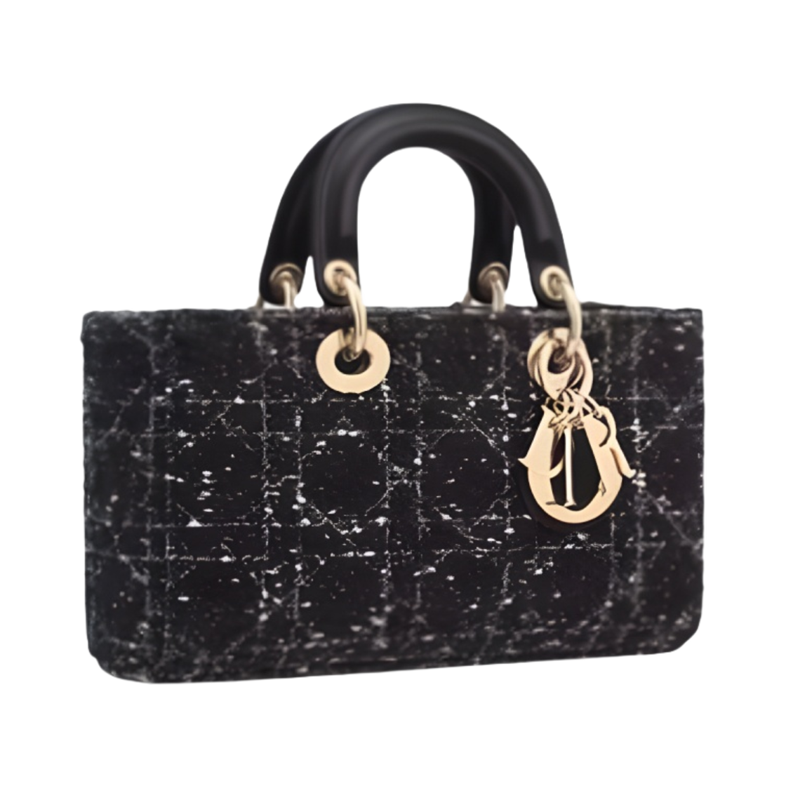 디올 미디움 레이디 D 조이 백 까나쥬 트위드 블랙(Dior Medium Lady D Joy Bag Cannage Tweed Black) - 2