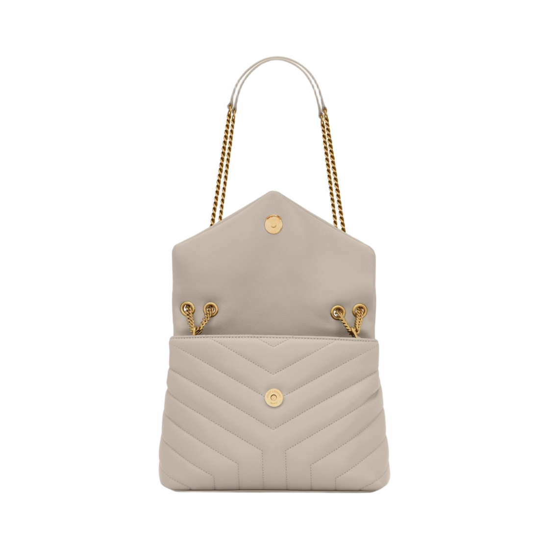 생로랑 마틀라세 Y 레더 브론즈 모노그램 루루 스몰백 블랑 빈티지(Saint Laurent Bronze Monogram Loulou Small Bag in Matelasse Y Leather Blanc Vintage) - 2