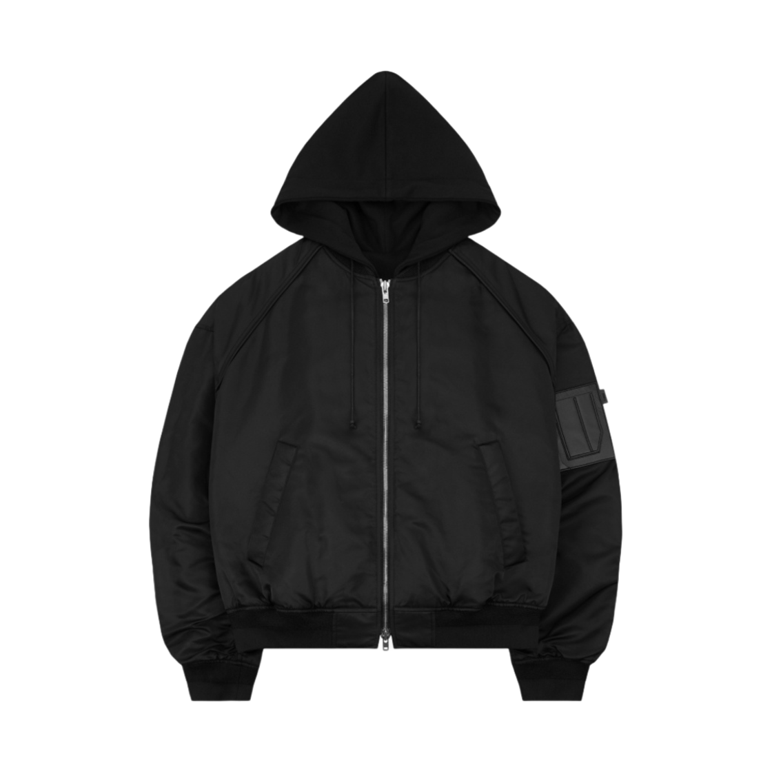 준지 나일론 저지 후드 디테처블 MA-1 점퍼 블랙 - 24SS(Juun.J Nylon Jersey Hooded Detachable MA-1 Jumper Black - 24SS)