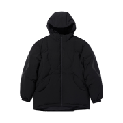 (W) Mischief Rhombus Hooded Down Jacket Black