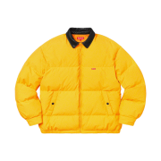 Supreme Leather Collar Puffy Jacket Yellow - 19FW