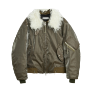Our Legacy Glyptodon Bomber Army Green Shimmer Tech