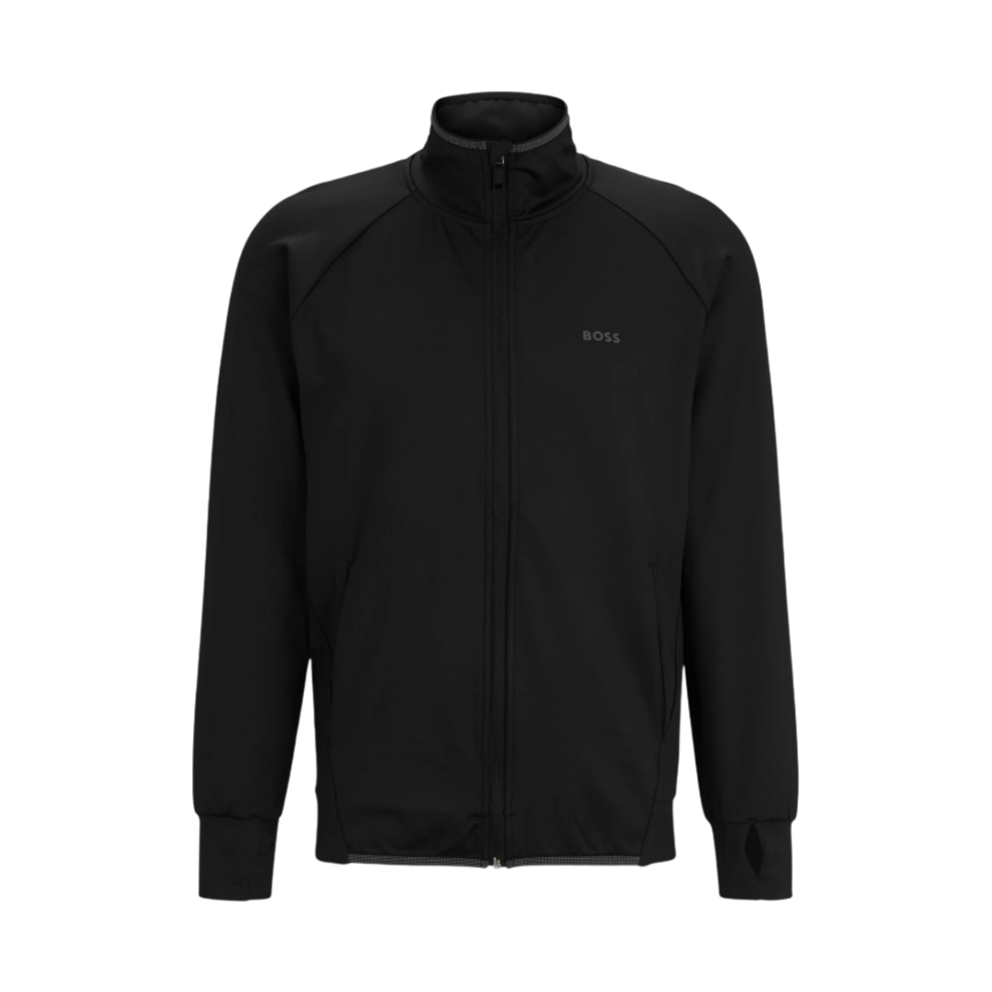 휴고 보스 액티브 스트레치 패브릭 집업 스웨트셔츠 블랙(Hugo Boss Zip-Up Sweatshirt in Active Stretch Fabric Black)
