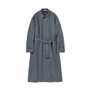 (W) Auralee Washed Finx Gabardine Soutien Collar Coat Light Navy - 25SS