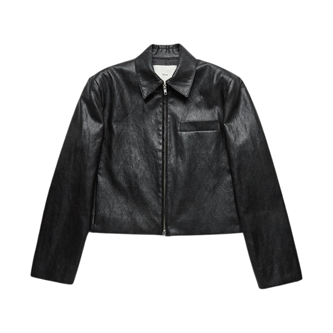 던스트 칼라드 비건 레더 블루종 자켓 블랙(Dunst Collared Vegan Leather Blouson Jacket Black)