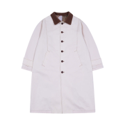 The Museum Visitor Corduroy Collar Mac Coat Beige