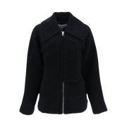 (W) Ganni Boucle Wool Jacket Black