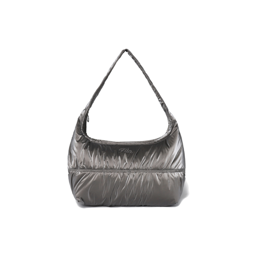 1100FS253RB01F003176 FILA Glossy Hobo Bag Dark Gray