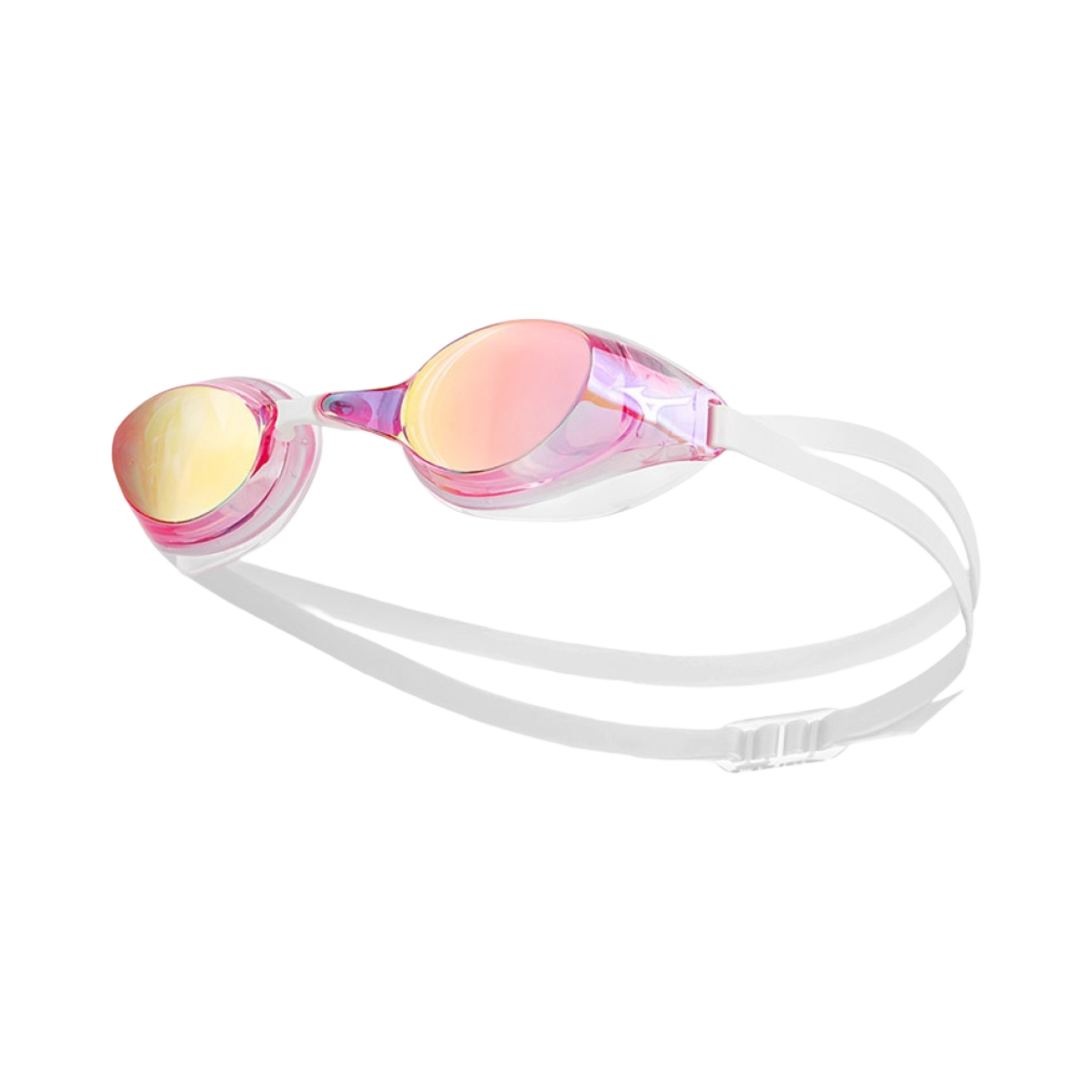N3JEB90164 Mizuno Accel Eye Racer Mirrored Swim Goggles Clear Pink