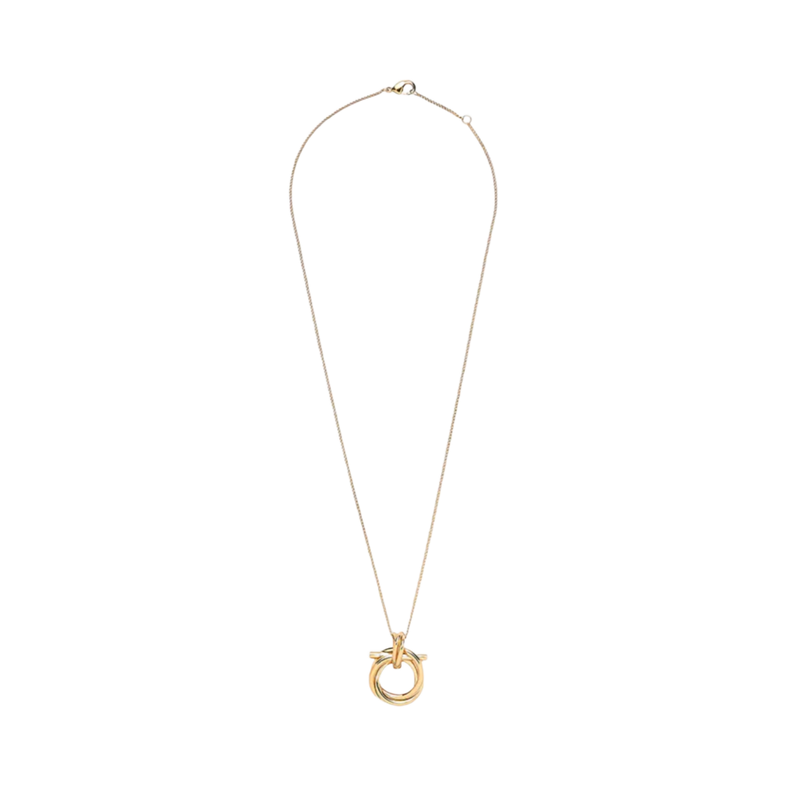 (W) 페라가모 간치니 펜던트 네클리스 브래스 & 골드((W) Ferragamo Gancini Pendant Necklace Brass & Gold)