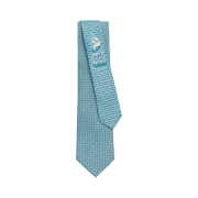 Hermes Tie 7 J'ai Touche Le Pompon Twillbi Tie Ciel Blanc