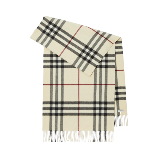 Burberry Wide Check Cashmere Scarf Stone
