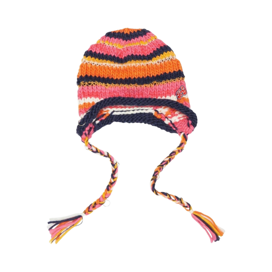 (W) 히스테릭 글래머 모터 시티 베이비 핸드 니티드 스트라이프 니트 캡 핑크((W) Hysteric Glamour Motor City Baby Hand Knitted Striped Knit Cap Pink) - 1