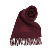 Vivienne Westwood Embroidered Lambswool Muffler Wine