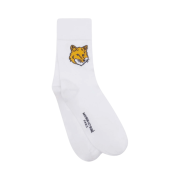 Maison Kitsune Fox Head Socks White