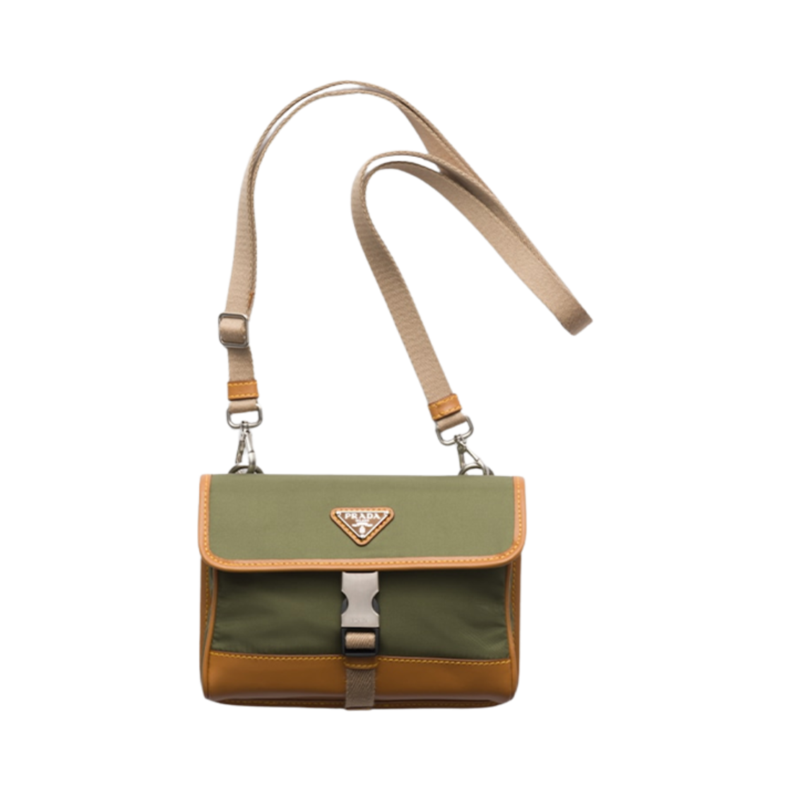 프라다 리나일론 앤 레더 스마트폰 케이스 밀리터리 카라멜(Prada Re-Nylon and Leather Smartphone Case Military Caramel) - 1