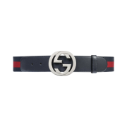 Gucci Web Belt with G Buckle Blue Red