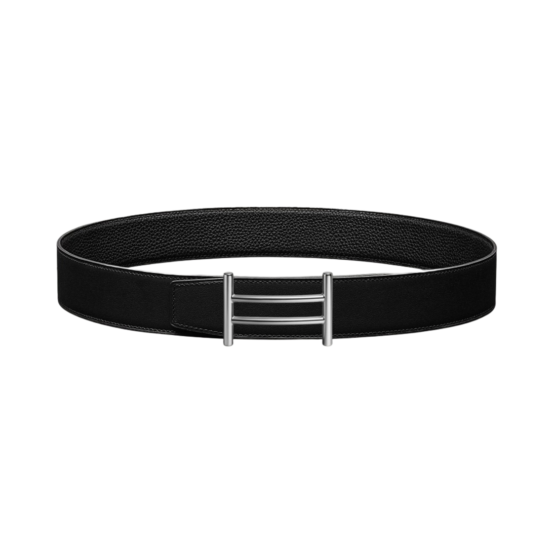에르메스 라이더 벨트 버클 & 리버서블 가죽 스트랩 38mm & 실버 누아(Hermes Rider Belt Buckle & Reversible Leather Strap 38mm & Silver Noir) - 1
