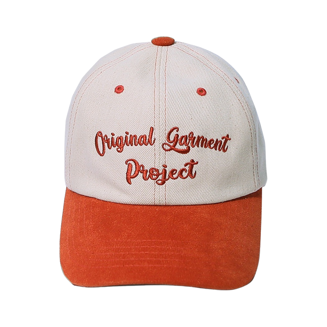 오가프 배색 데님 볼캡 오트밀