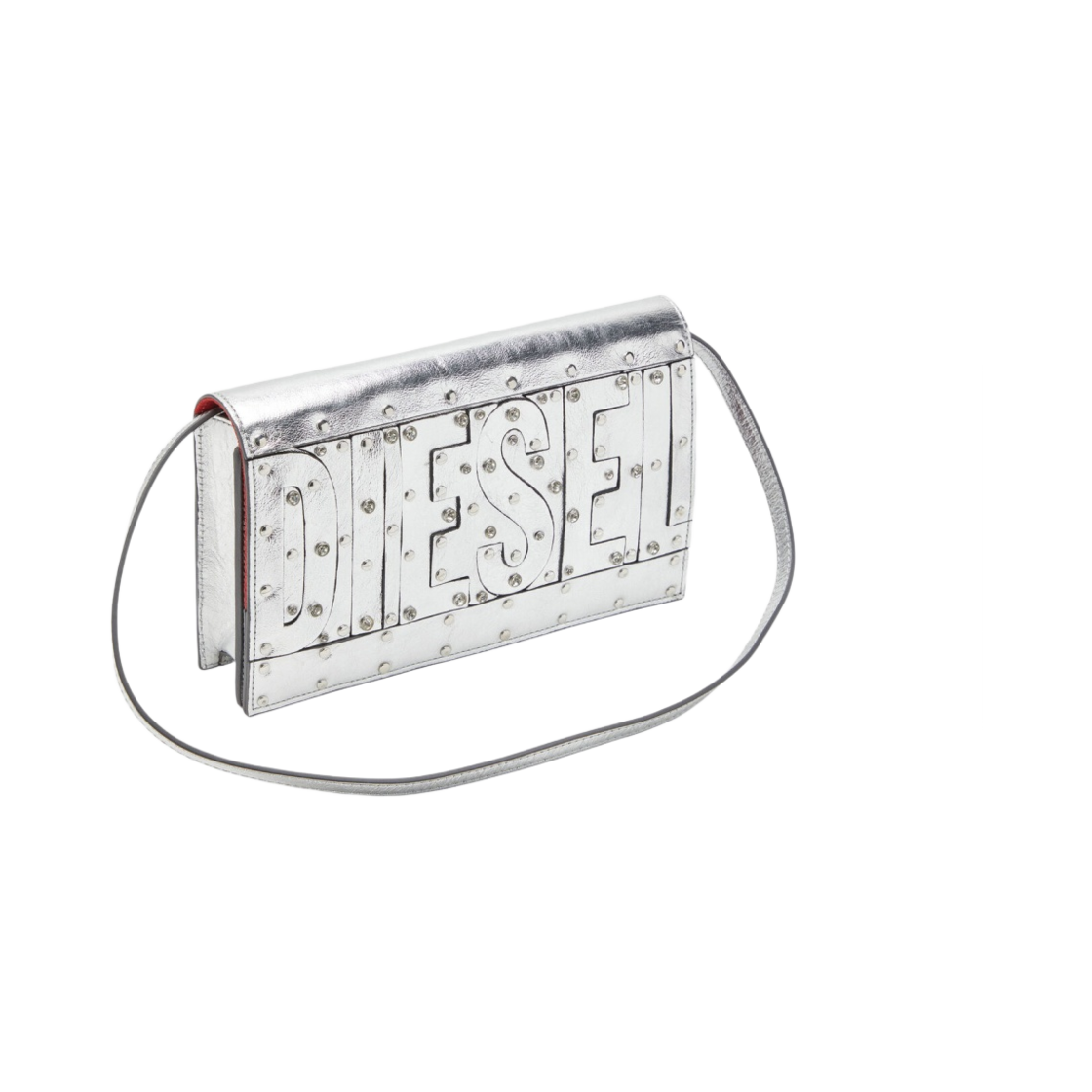 디젤 B-레일 숄더백 인 메탈릭 레더 실버(Diesel B-Rail Shoulder Bag in Metallic Leather Silver) - 2