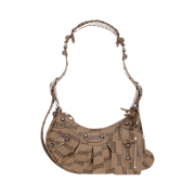 Balenciaga BB Monogram Coated Canvas Le Cagole XS Shoulder Bag Beige