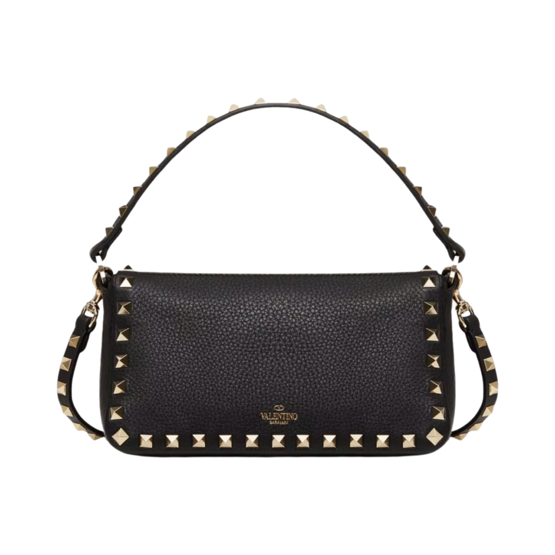 발렌티노 락스터드 그레이니 카프스킨 스몰 크로스바디백 블랙(Valentino Rockstud Grainy Calfskin Small Crossbody Bag Black) - 4
