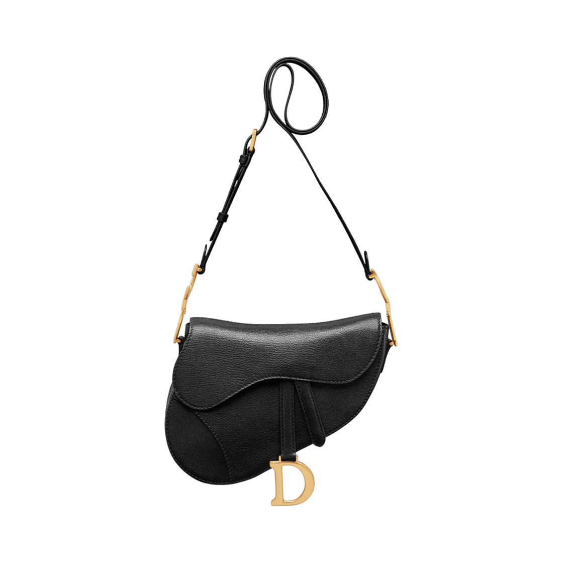 디올 미디움 소프트 새들백 스트랩 고트스킨 블랙(Dior Medium Soft Saddle Bag with Strap Goatskin Black) - 1