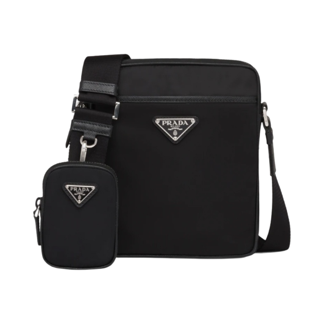 프라다 리나일론 앤 사피아노 레더 숄더백 블랙(Prada Re-Nylon and Saffiano Leather Shoulder Bag Black)