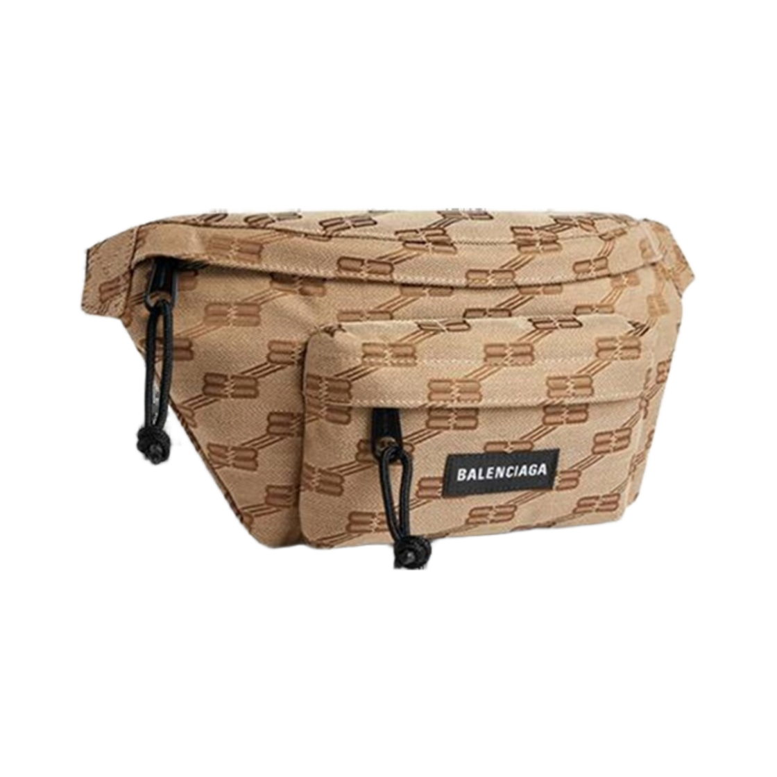 발렌시아가 시그니쳐 미디움 벨트팩 BB 모노그램 자카드 캔버스 베이지(Balenciaga Signature Medium Beltpack BB Monogram Jacquard Canvas Beige) - 2