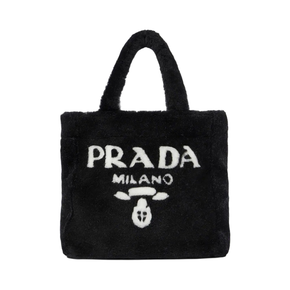 프라다 미디움 셔링 토트백 블랙(Prada Medium Shearling Tote Bag Black) - 2