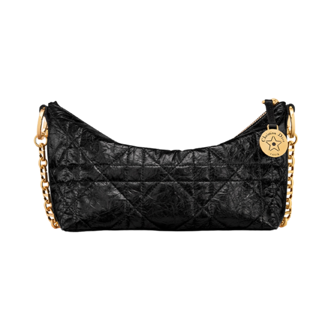 디올스타 호보 백 체인 블랙 크링클(Diorstar Hobo Bag With Chain Black Crinkled) - 3