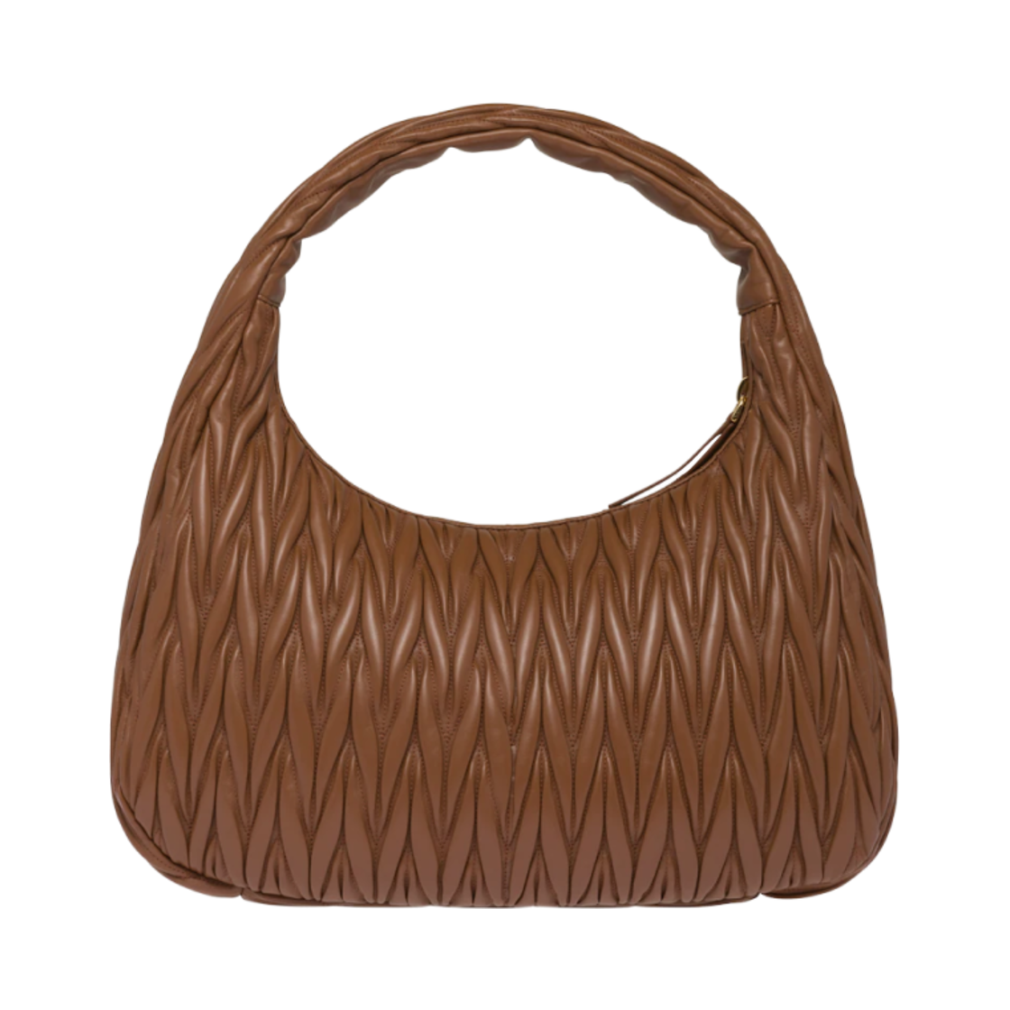 미우 미우 원더 마틀라세 나파 레더 호보백 코냑(Miu Miu Wander Matelasse Nappa Leather Hobo Bag Cognac) - 3
