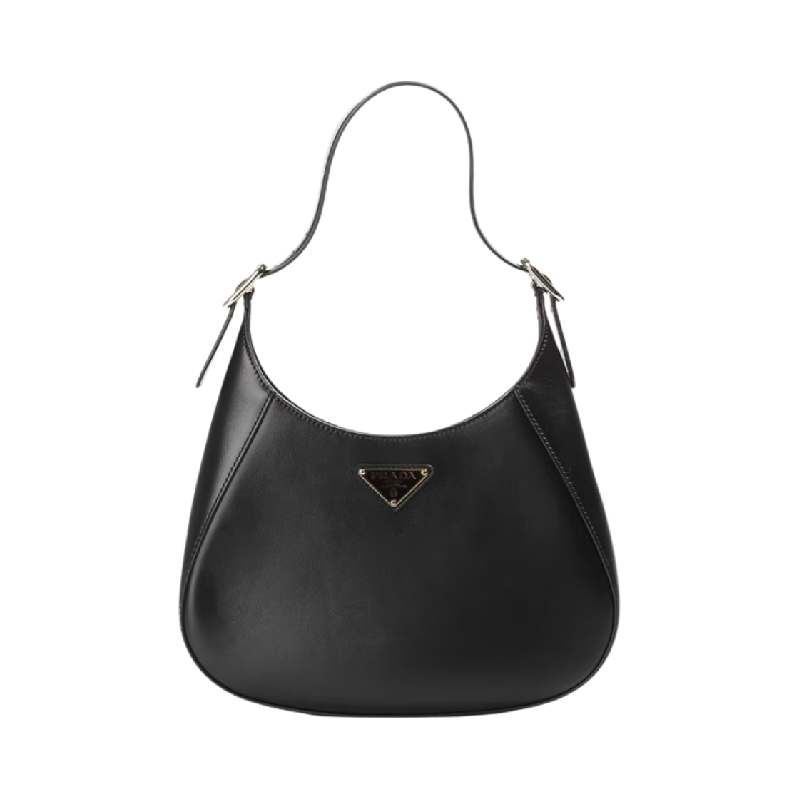1BC179-2AIX-F0002 Prada Triangle Logo Leather Shoulder Bag Black