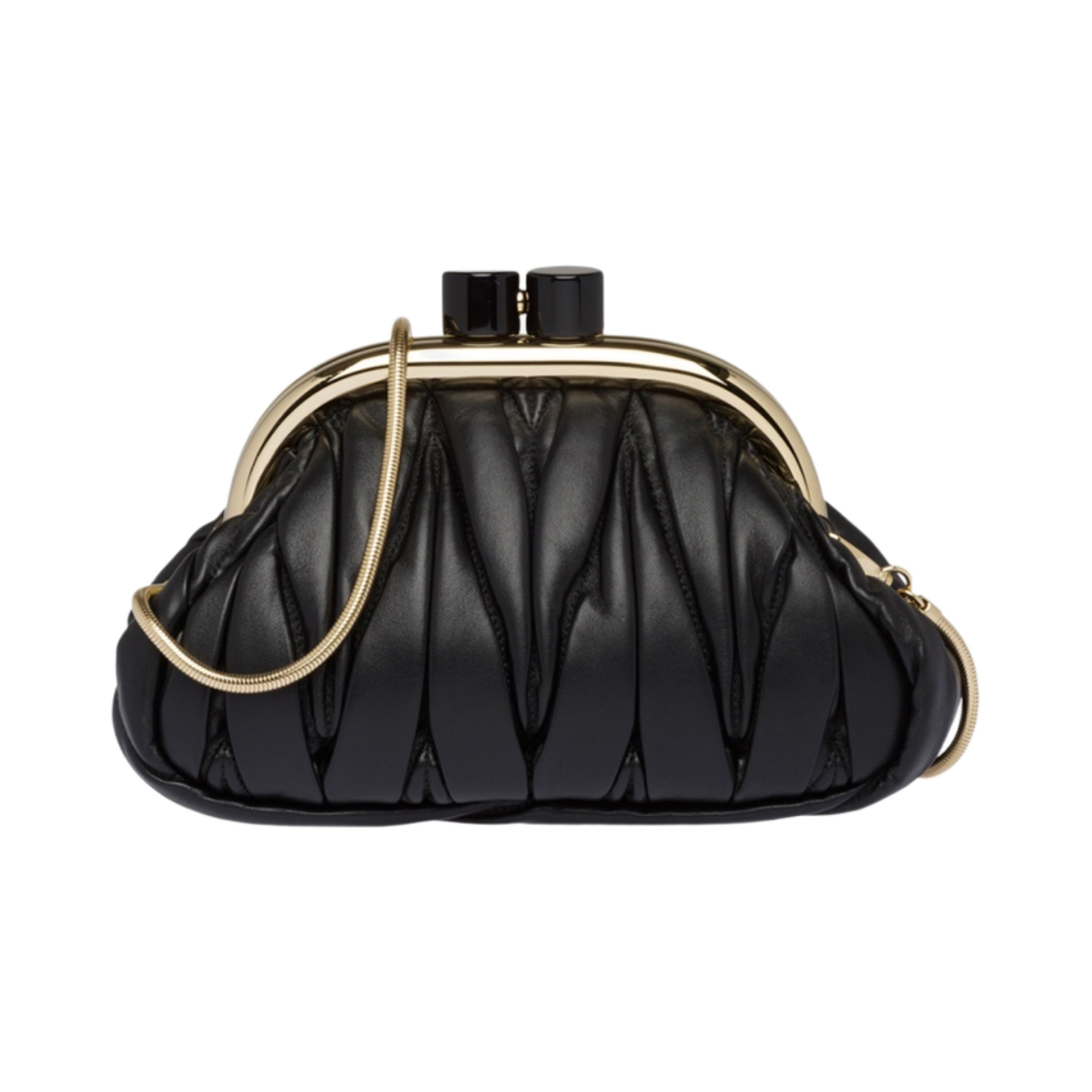 미우 미우 마테라쎄 나파 가죽 미우 벨백 블랙(Miu Miu Matelasse Nappa Leather Miu Belle Bag Black) - 1